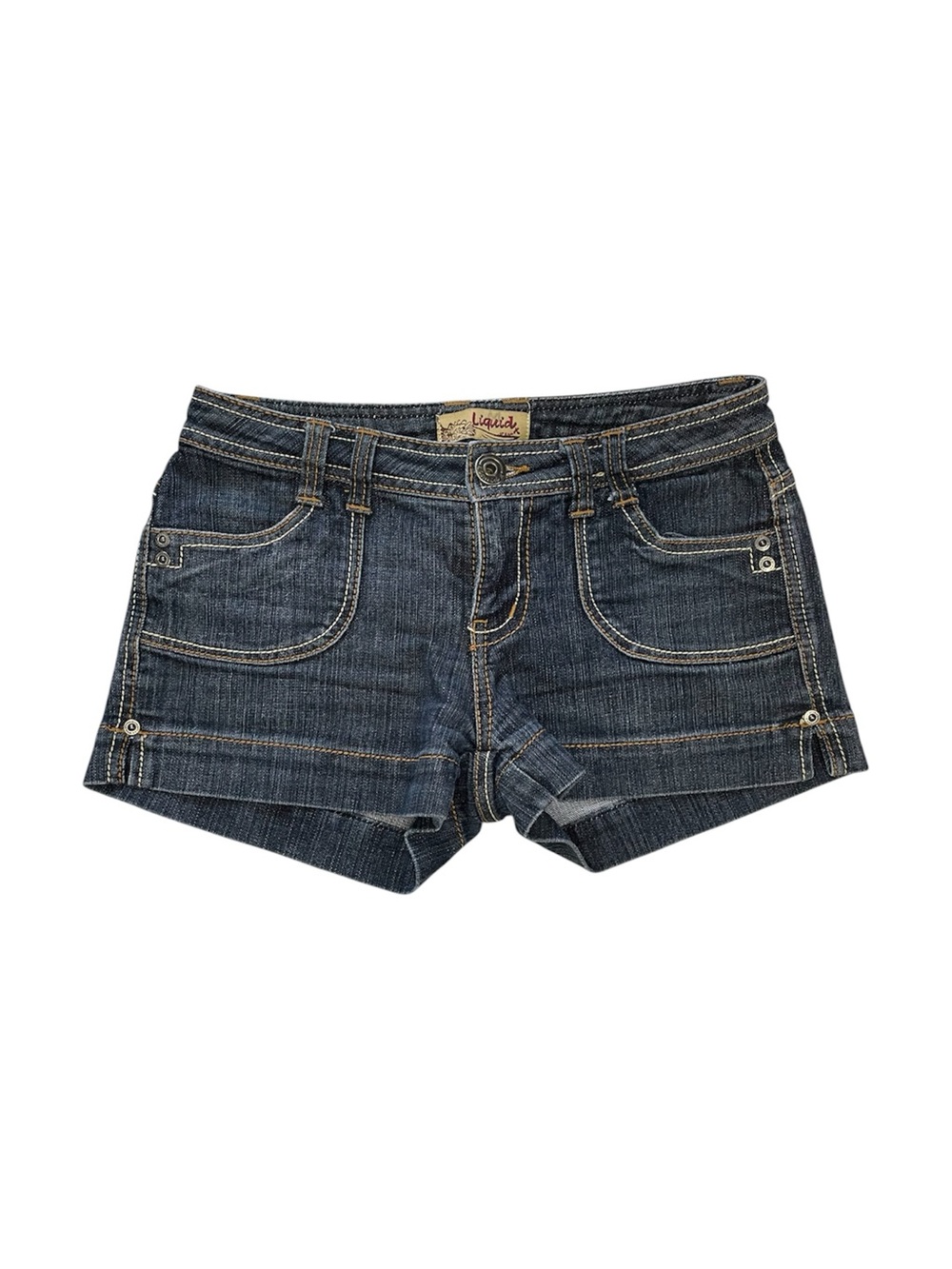 Y2K Low Rise Liquid X Jeans Shorts